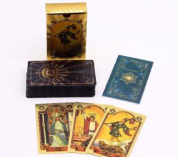 Blue & Gold Foil Tarot Card Set - All Seeing Eye - with booklet