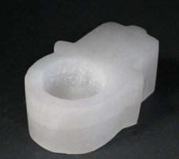 Selenite Hamsa Candle Holder 