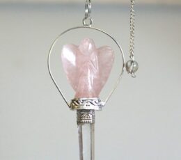 Angel Pendulum with Ring- Rose Quartz