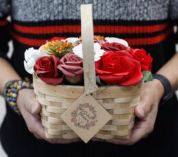 Large Pink Bouquet in Wicker Basket