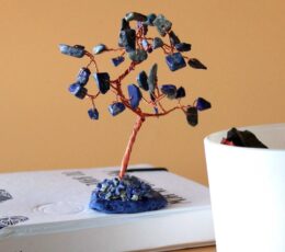 Gemstone Tree - Sodalite on Blue Agate Base (35 stones)