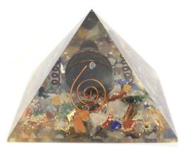 Med Orgonite Pyramid 60mm Gemchips, Copper, Turtle