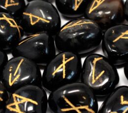 Indian Runes in Pouch - Black Onyx