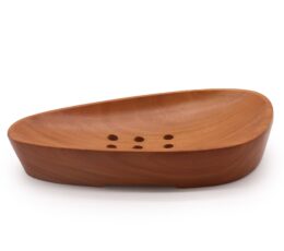 Pebble Shape Mahogany Soap Dish