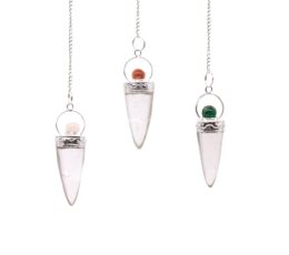 Rock Crystal Cone & Silver Ring - Asst