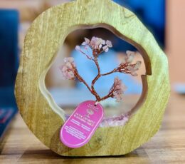 Gemstone Tree Garden - Mango Wood Ring - Rose Quartz - 60 chipstones