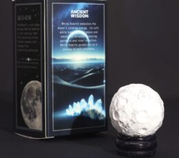 White Howlite Planet on a Sola Goldstone Stand - 40mm (30x15mm stand)