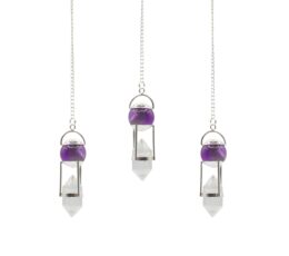 Seeker of Truth - Double Power Pendulum - Amethyst Globe - Clear Quartz Double Terminated