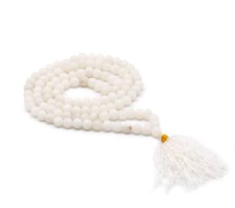 108 Bead Mala - White Quartz