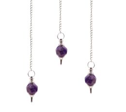 Faceted Gemstone Pendulum - Amethyst