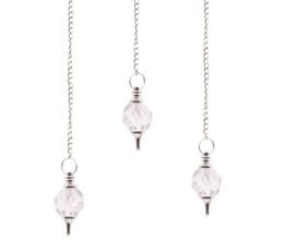 Faceted Gemstone Pendulum - Rock Quartz