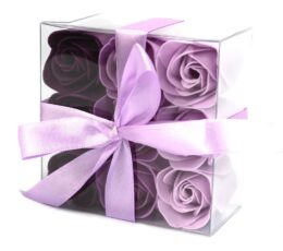 Set of 9 Soap Flower - Lavender Roses