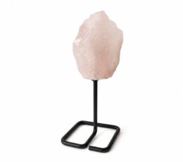 Mineral Specimen on Metal Stand - Rose Quartz
