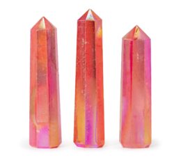 Gemstone Obelisk Point approx 9cm - Aurura Crystal Quartz - Peach