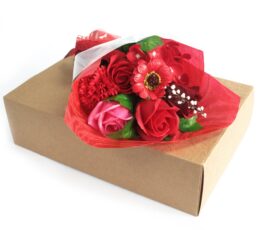 Boxed Hand Soap Flower Bouquet - Red