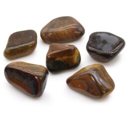Bag of 6 Large African Tumble Stones - Tigers Eye - Varigated