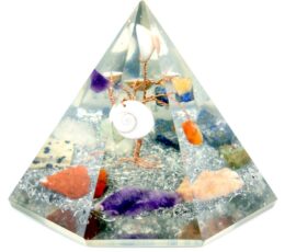 Orgonite 7 sided Pyramid - Gemstone Wisdom Tree - 90 mm