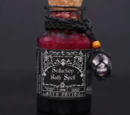 Ancient Witch Bath Spell Potion & Amethyst Crystal Amulet - Seduction