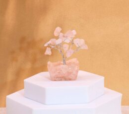 Mini Gemstone Trees On Orgonite Base - Rose Quartz (15 stones)