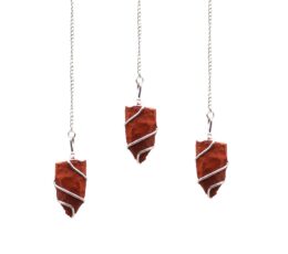 Raw Gemstone Pendulum - Red Jasper