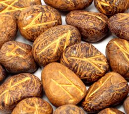 Runes Stone Set in Pouch - Snake Jasper