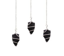 Raw Gemstone Pendulum - Black Agate