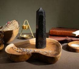 Gemstone Six Face Obelisk Point approx 17cm - Black Tourmaline