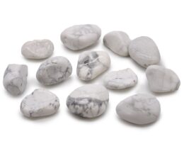 Bag of 12 Medium African Tumble Stones - White Howlite - Magnesite
