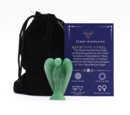 Hand Carved Gemstone Angel - Green Aventurine