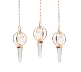 Stellar Gateway - Two Piece Spinning Merkaba Star in Copper Pendulum -  Clear Quartz