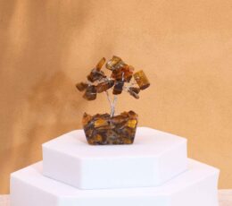 Mini Gemstone Trees On Orgonite Base - Tigereye (15 stones)