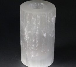Selenite Cylinder Candle Holder - 15 cm