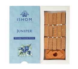 Pack of 15 Natural Incense Smudge Bricks and Burner - Juniper