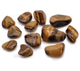 Bag of 12 Medium African Tumble Stones - Tigers Eye - Golden