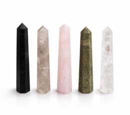 Gemstone Six Face Obelisk Point approx 11cm  - Rose Quartz