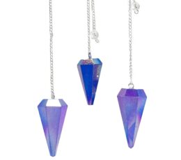 Six Sided Pendulum - Aurora Crystal Blue - 4cm