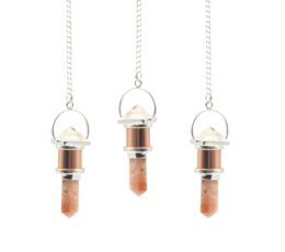 The Moon Chamber- Combo Piece Copper Pendulum -  Clear Quartz & Sunstone