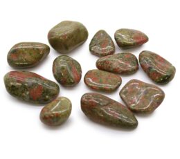 Bag of 12 Medium African Tumble Stones - Unakite