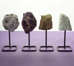 Mineral Specimen on Metal Stand - Epidote