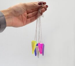 Six Sided Pendulum - Aurora Crysta Angel White - 4cm