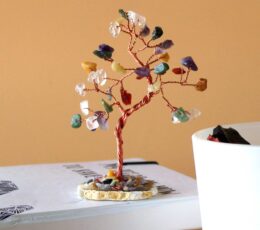 Gemstone Tree - Multi Stones on Natural Agate Base (35 stones)