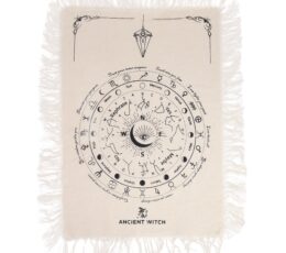 Ancient Witch Pendulum Divination Cloth - All Seeing Eye - Natural & Black