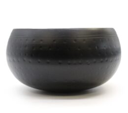Lrg Black Beaten Bowl - 18cm