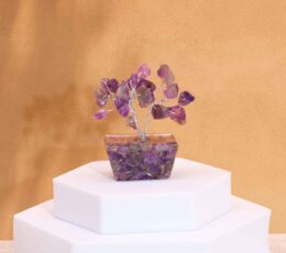 Mini Gemstone Trees On Orgonite Base - Amethyst (15 stones)