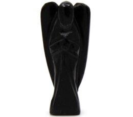 Hand Carved Gemstone Angel - Black Agate