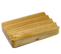 Hemu Wood Soap Dish - Corrugated
