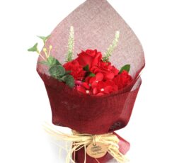 Standing Soap Flower Bouquet - Red