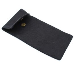 Cotton Pouch for Gemstone Face Rollers 10oz - Black 9x19xm