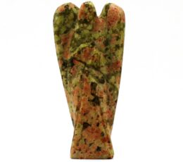 Hand Carved Gemstone Angel - Unakite