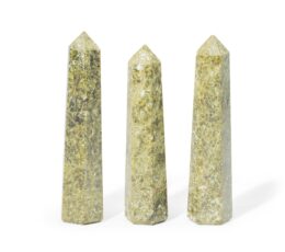 Gemstone Six Face Obelisk Point approx 11cm  - Epidote
